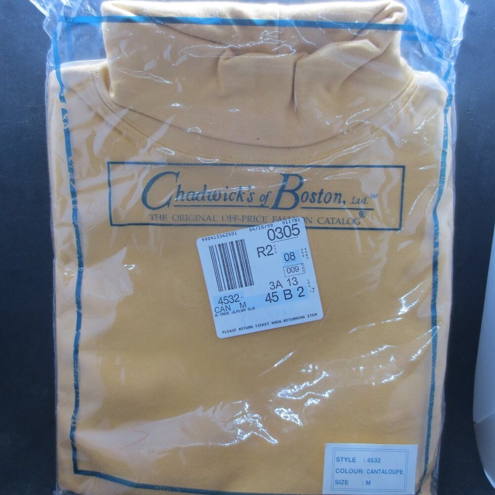 Chadwick's of Boston JL Plum Women's L/S Turtleneck Med Cantaloupe -Vtg 1999 New